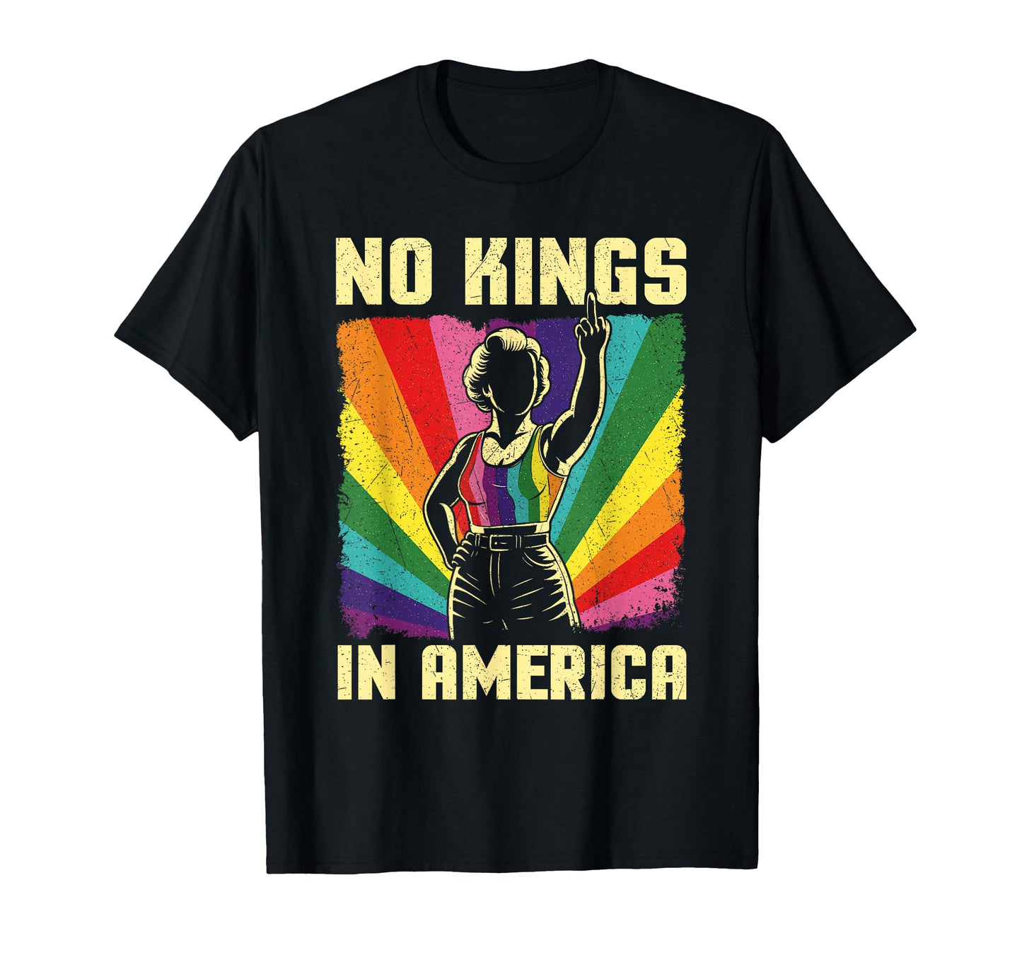 No Kings in America - Anti-Monarchy Statement Liberty LGBTQ T-Shirt
