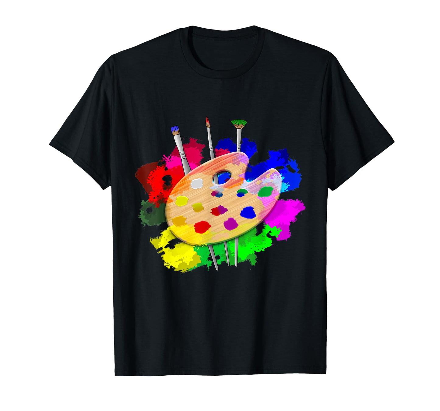 Artist Paint Palette and Brushes Art T-Shirt Small