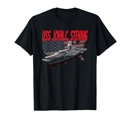 Aircraft Carrier USS John C. Stennis CVN-74 Grandpa Dad Son T-Shirt