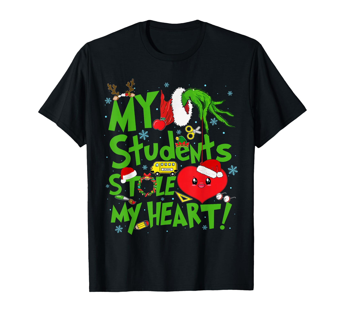 My Students Stole Teacher My Heart Holiday Merry Christmas T-Shirt