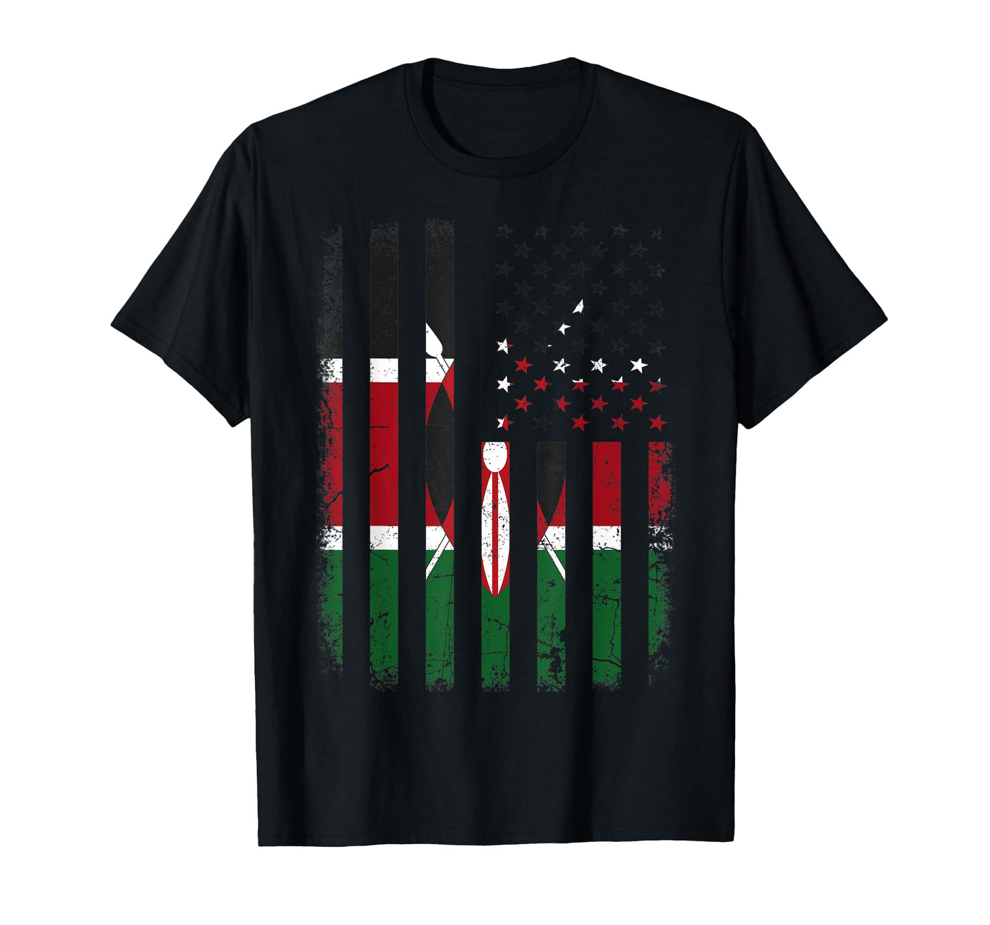 Kenyan American Flag Kenya America Pride Heritage T-Shirt for Women Kids Men