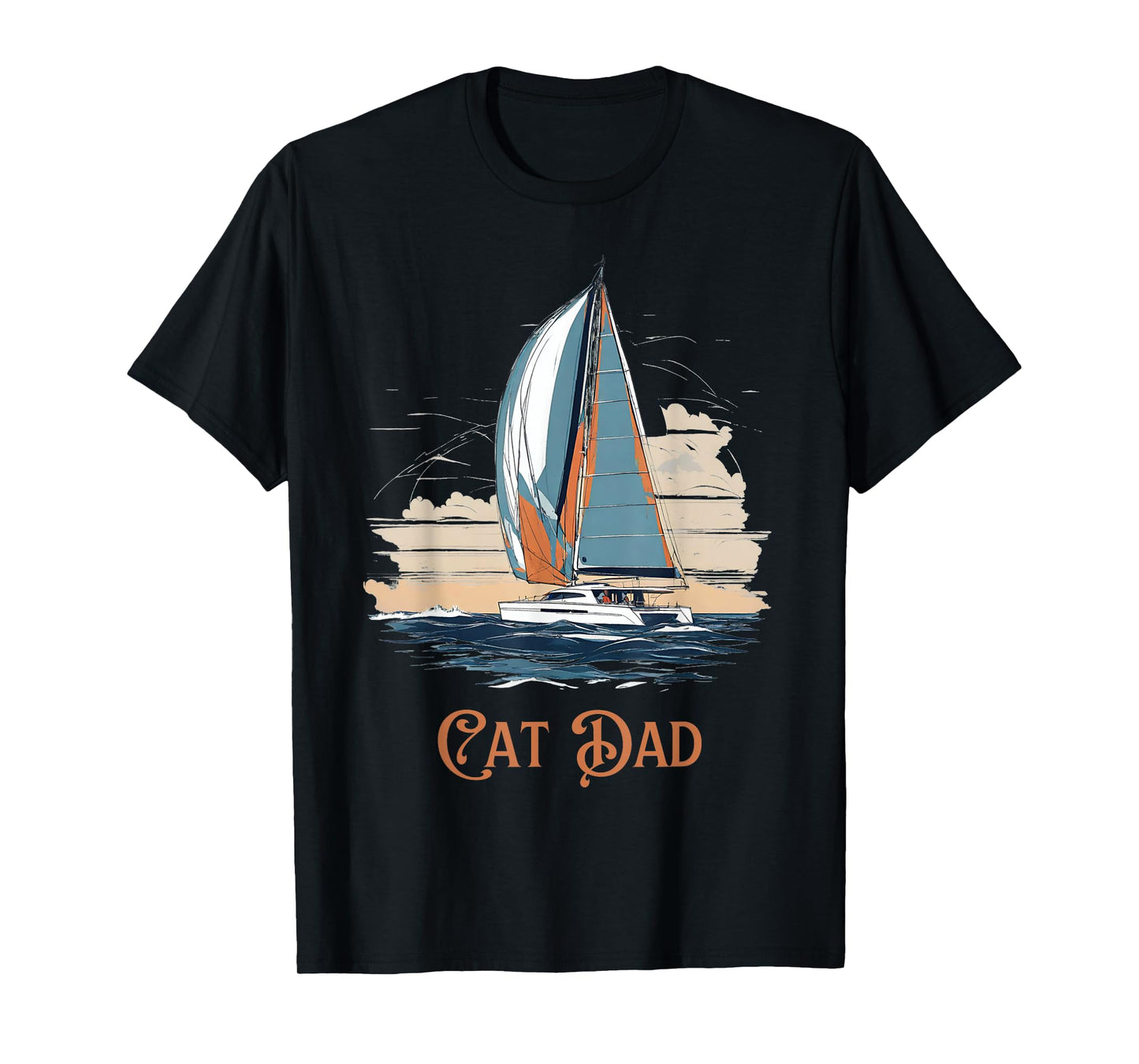 Cat Dad - Funny Men's Vintage Catamaran Sailing T-Shirt