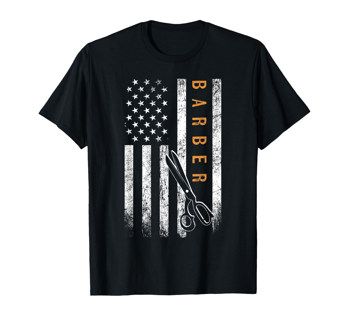 Barber American Flag Design Barbershop T-Shirt