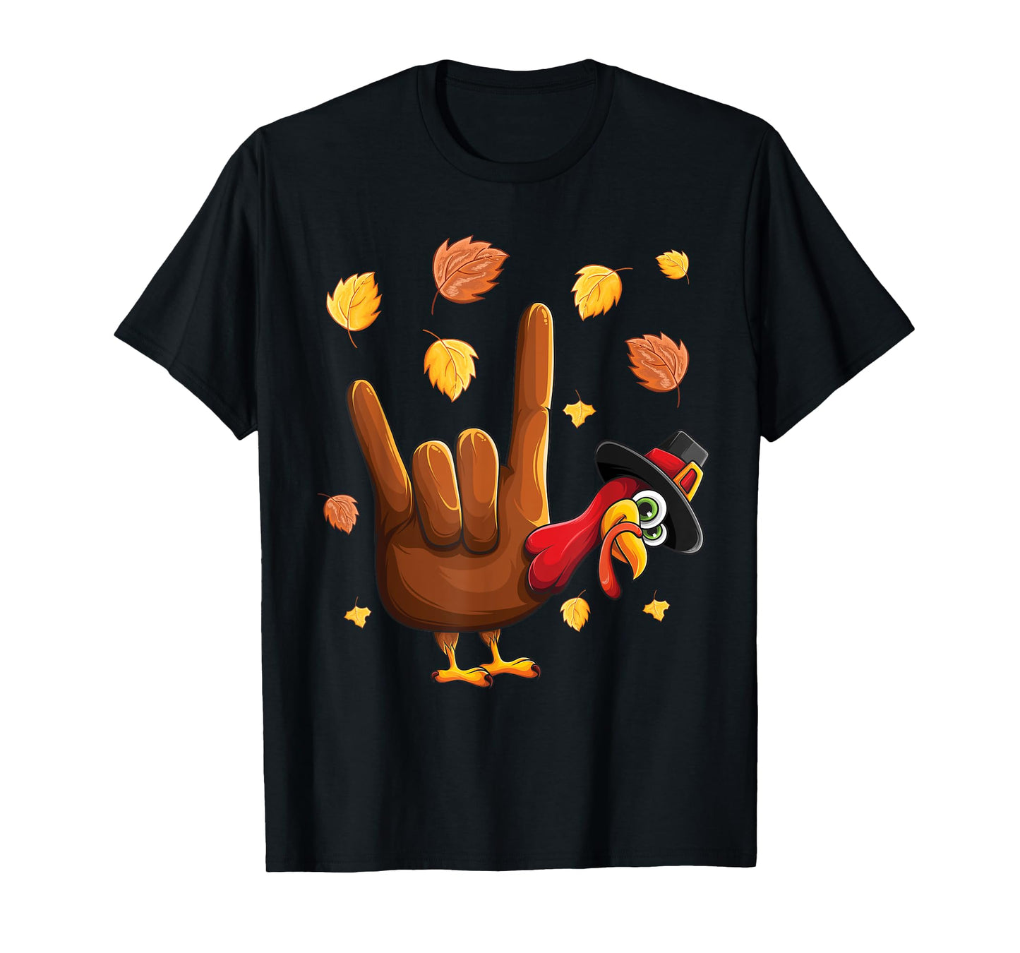 ASL Tukey American Sign Language I Love You Thanksgiving T-Shirt