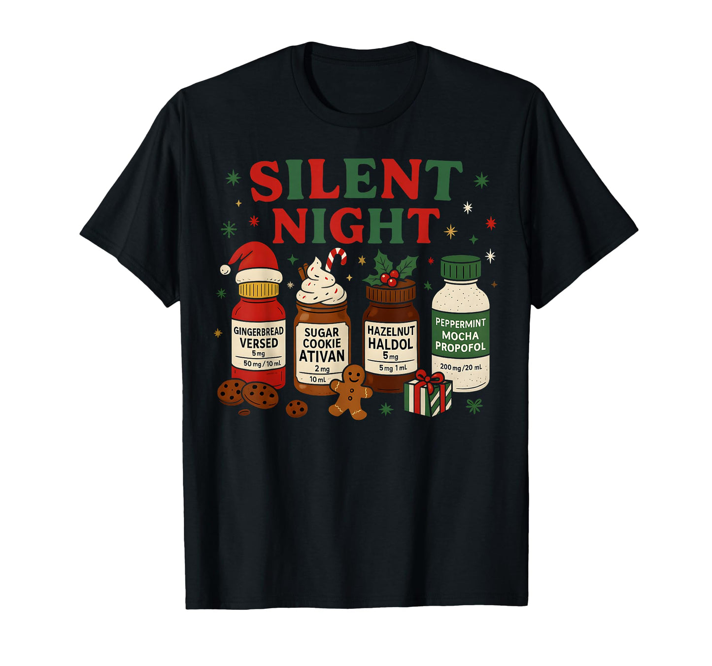 Silent Night Propofol ICU Nurse Funny Christmas Medical Xmas T-Shirt