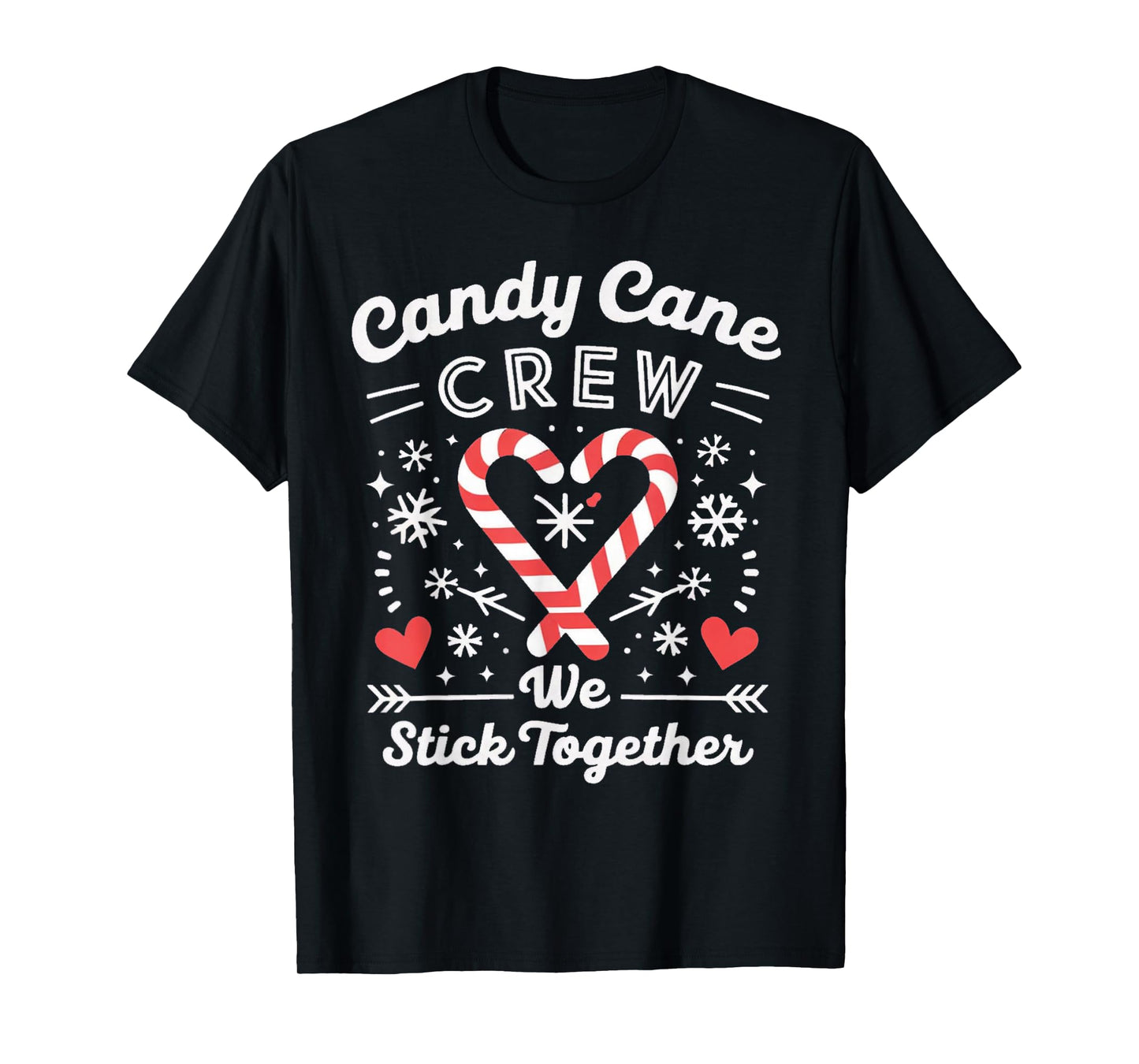 Christmas Candy Cane Heart Holiday Family Matching Pajama T-Shirt