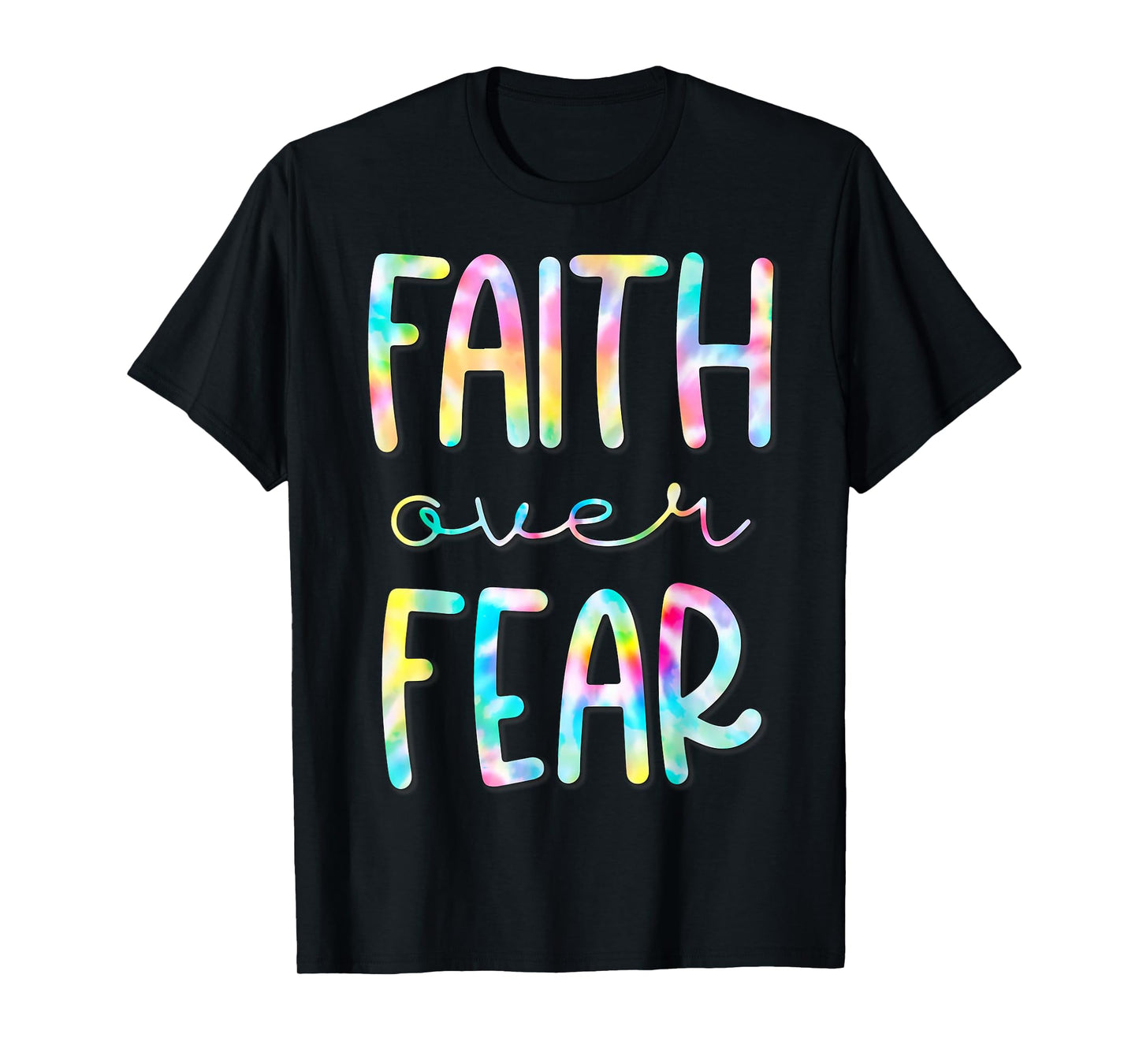 Christian Shirt for Girls Faith Over Fear Trust God Tie Dye T-Shirt