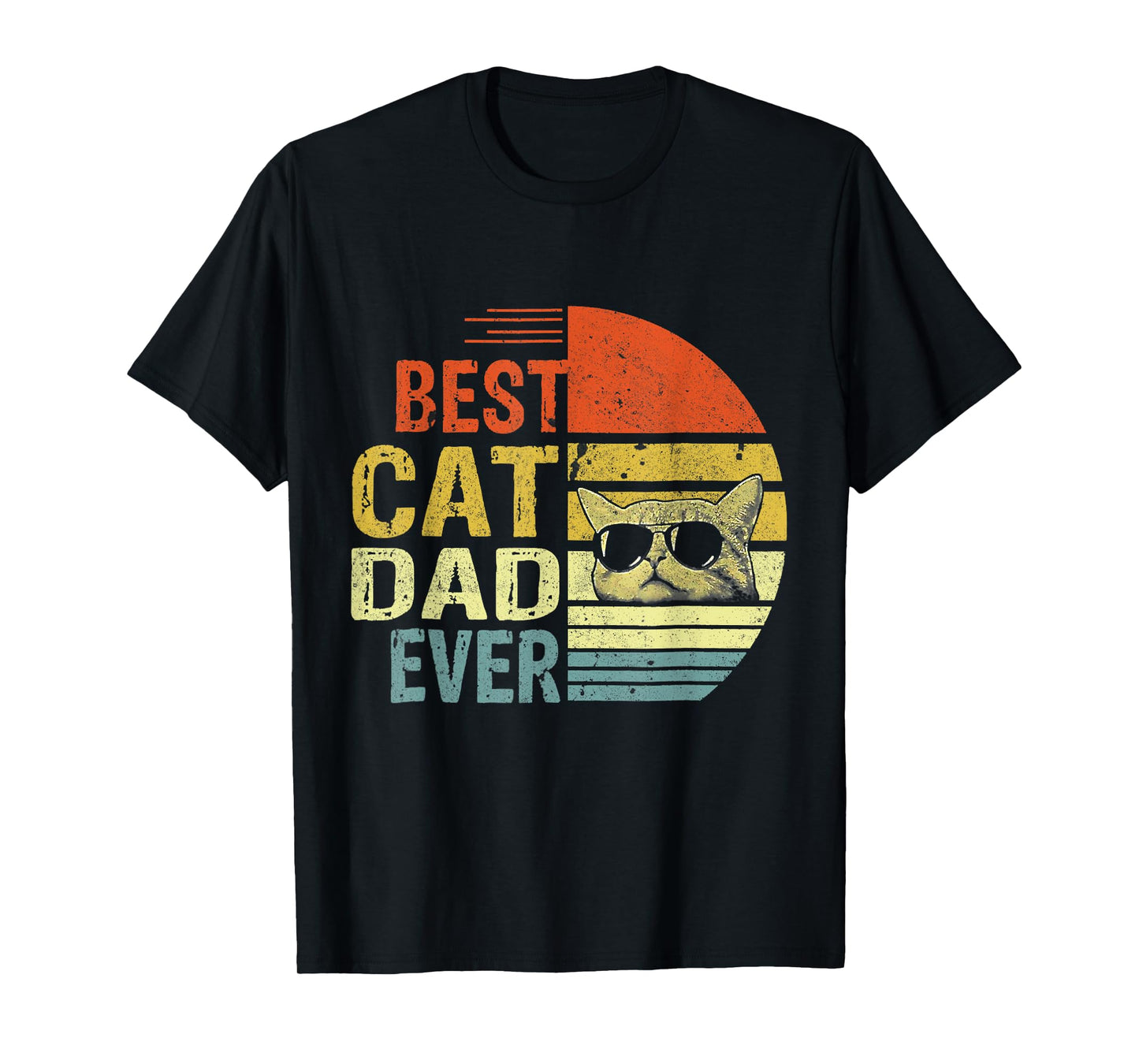 Vintage Best Cat Dad Ever Funny Cat Daddy Father Day Men Women T-Shirt
