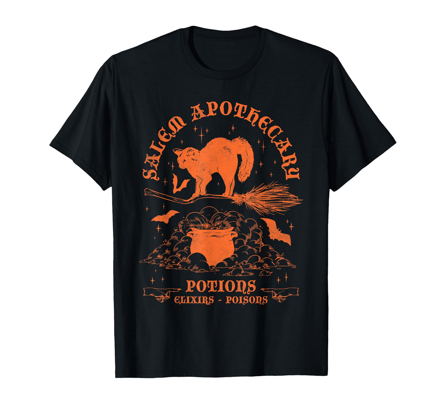 Salem Apothecary, Black Cat Halloween Witch T-Shirt for Men Women