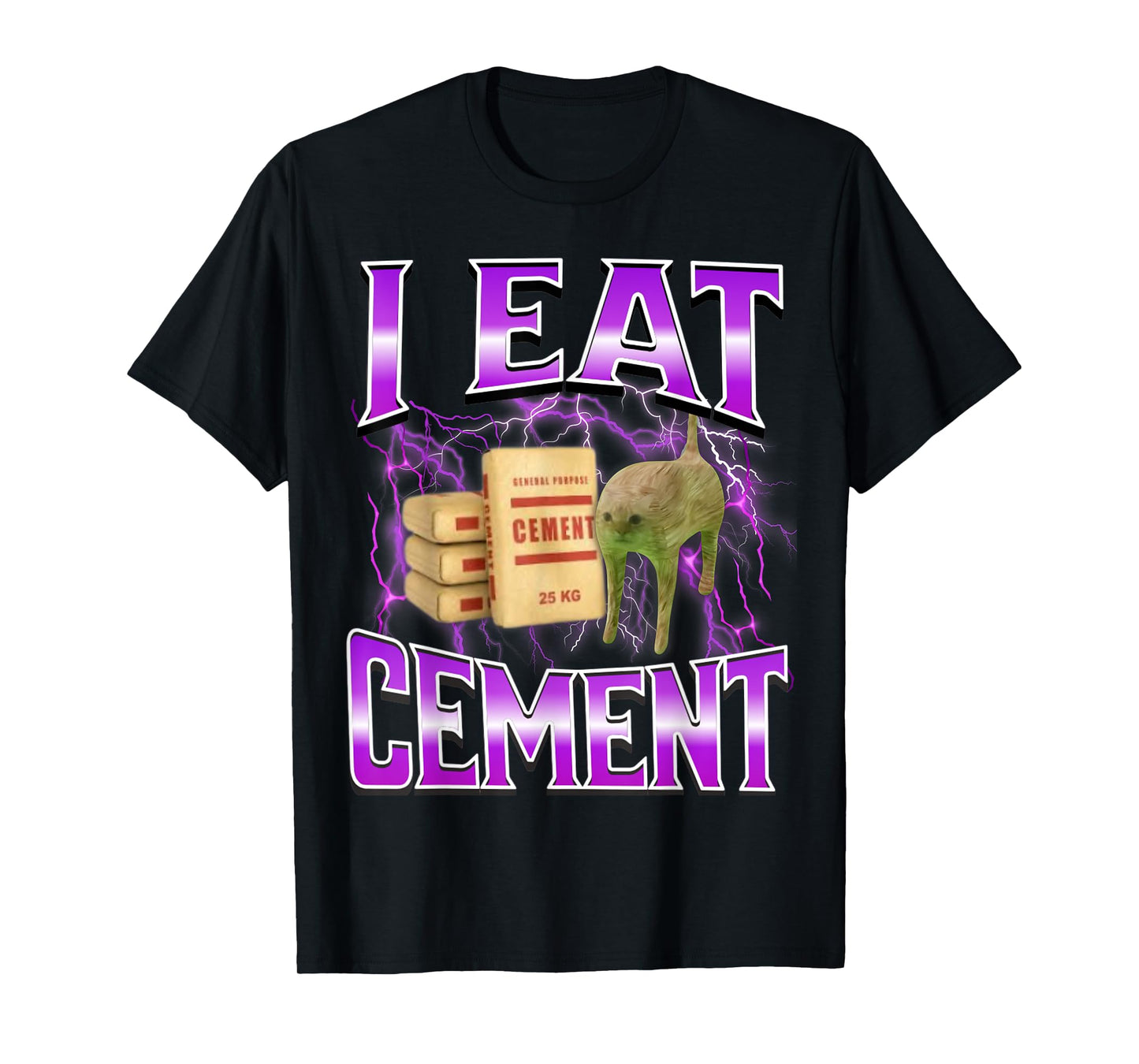 I Eat Cement Funny Cat Meme Internet Memes Funny Memes Gen-Z T-Shirt