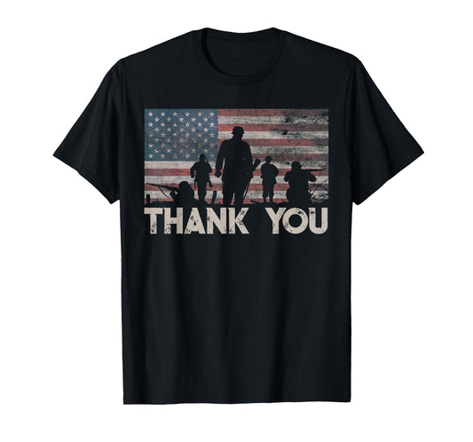 American Flag Thank You Military Appreciation T-Shirt