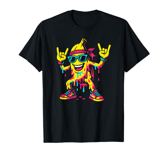 Cool Banana Drip Rocking Funny Graphic Boys Kids Men Youth T-Shirt
