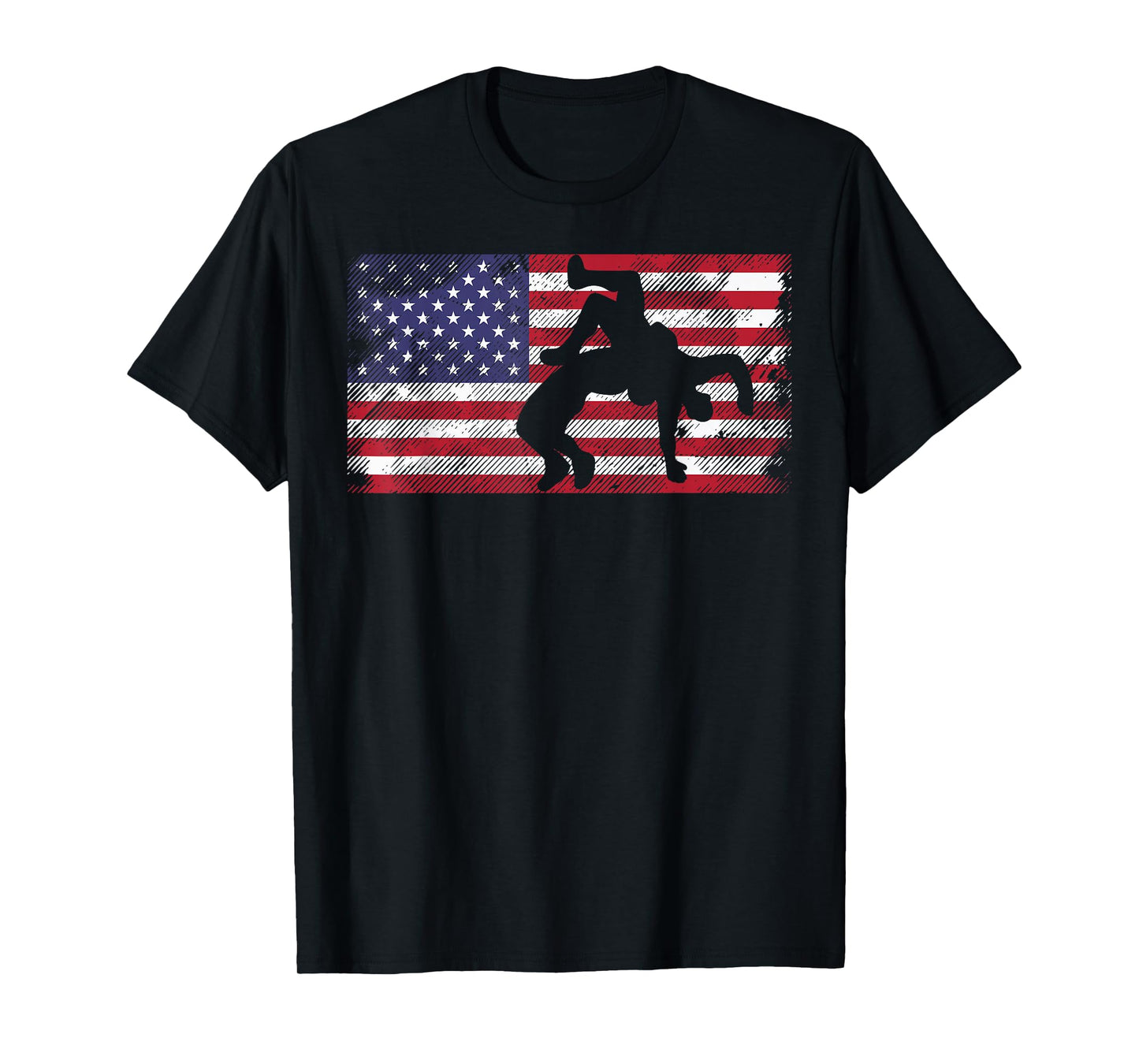 Distressed American Flag Wrestling Wrestler Women Men Kids T-Shirt