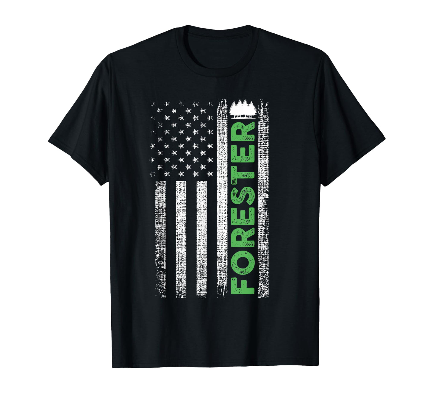 Forest Forestry Worker American Flag Forester T-Shirt
