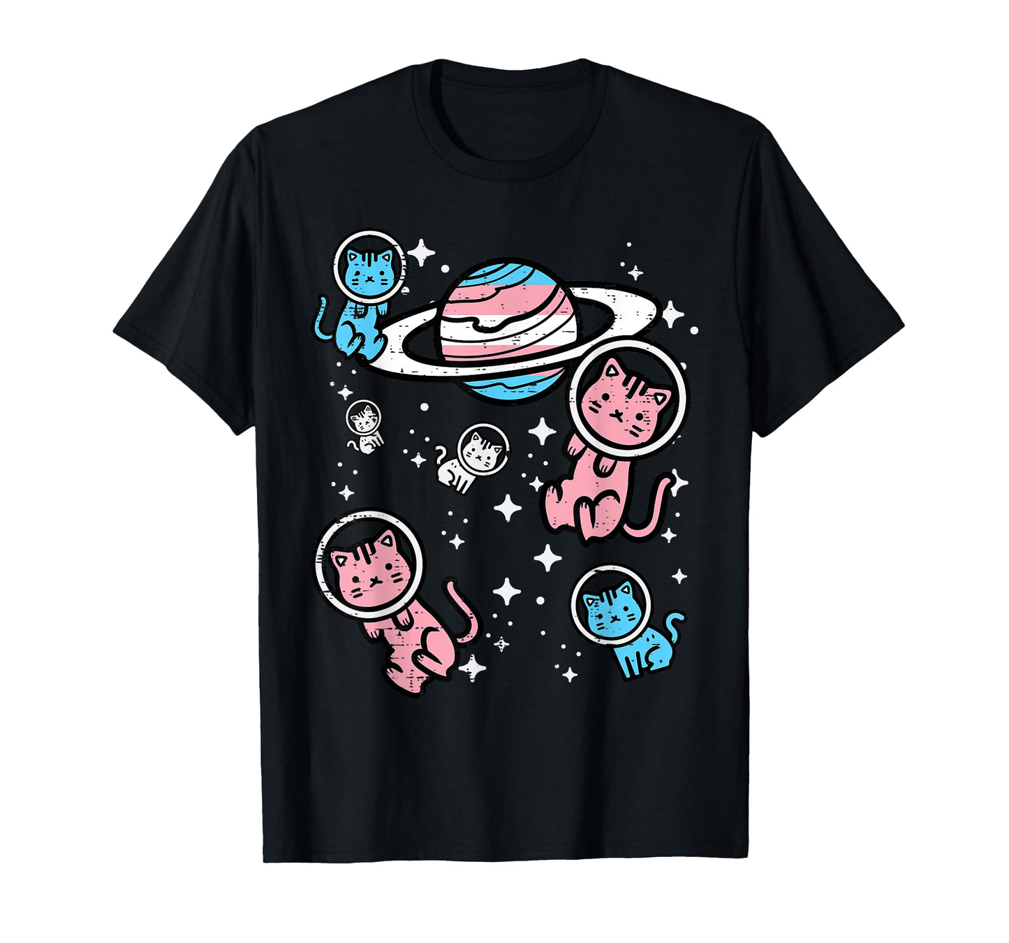 Trans Cats In Space Transgender Transsexual Pride Month Lgbt T-Shirt