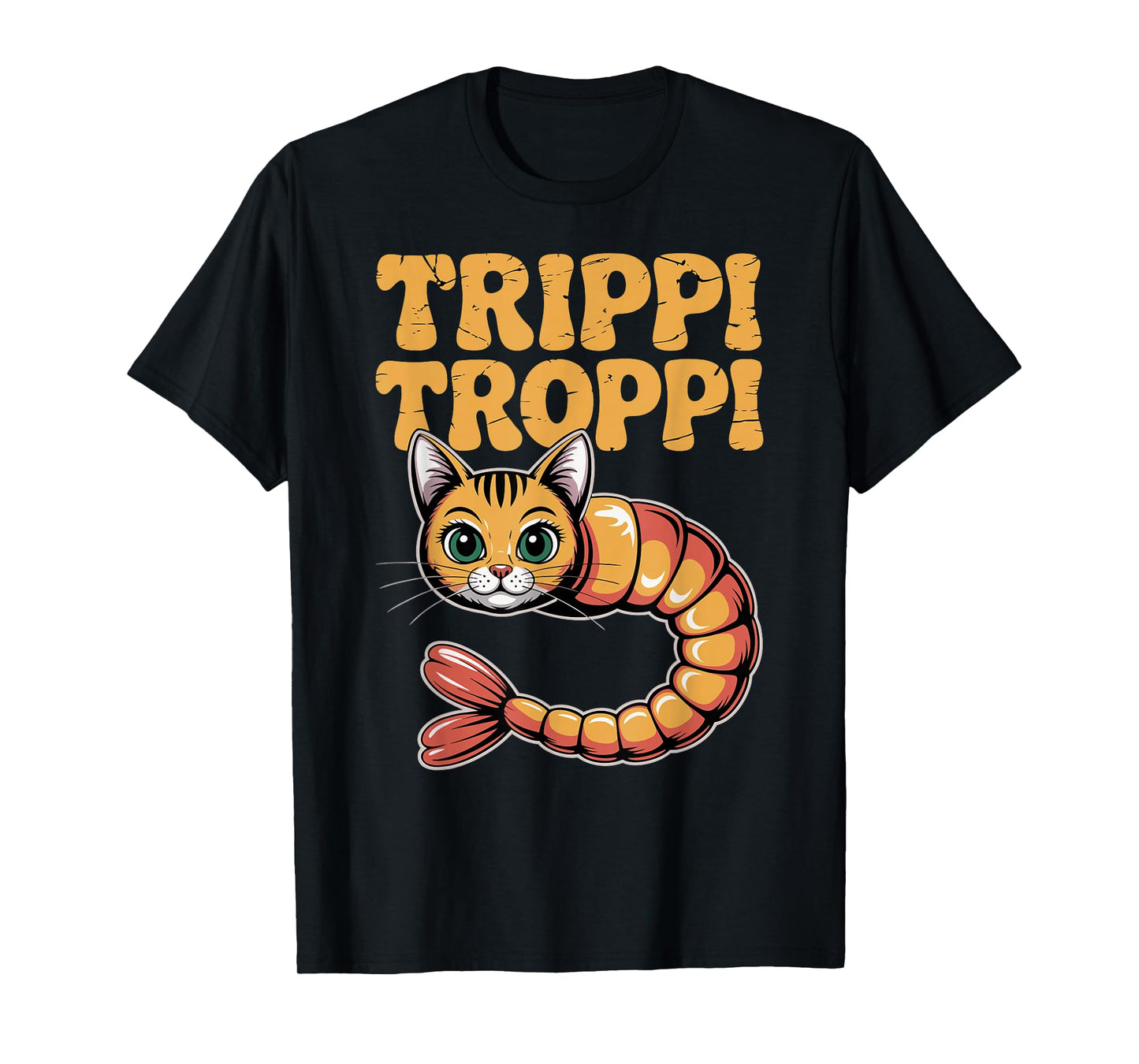 Trippi Troppi Shrimp Cat Italian Brainrot Retro 70s Meme T-Shirt