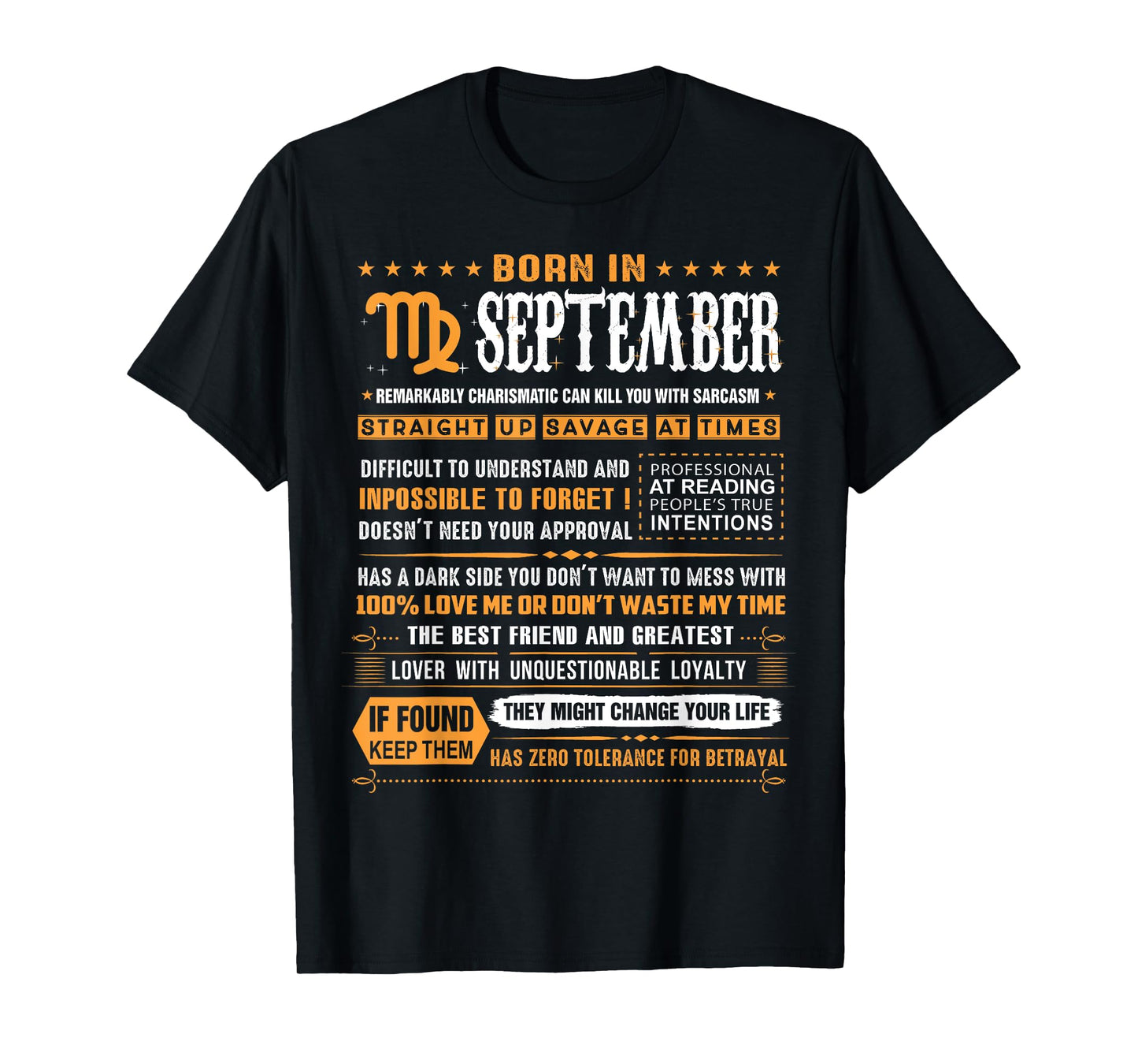 September Birthday Gifts - Born In September Virgo T-Shirt T-Shirt