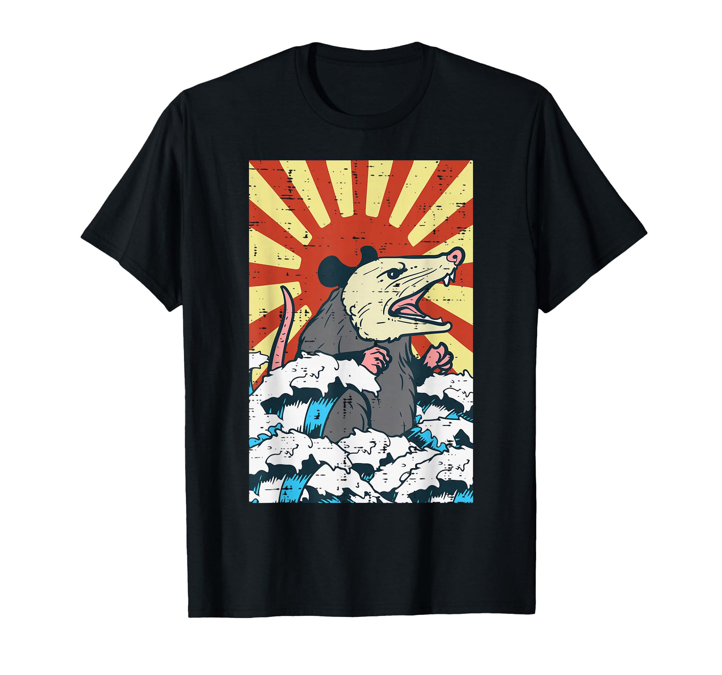 Opossum Japan Sun Wave Vintage Possum Monster Men Women Kids T-Shirt