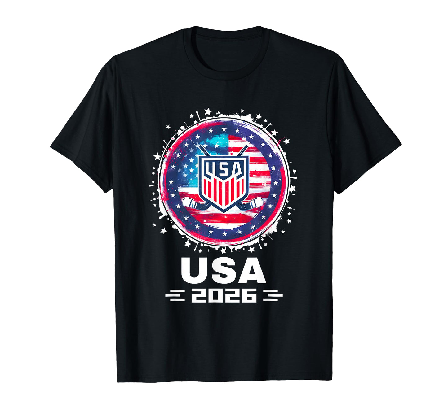 USA Team 2026 Hockey American Flag Women Men Kids Hockey T-Shirt
