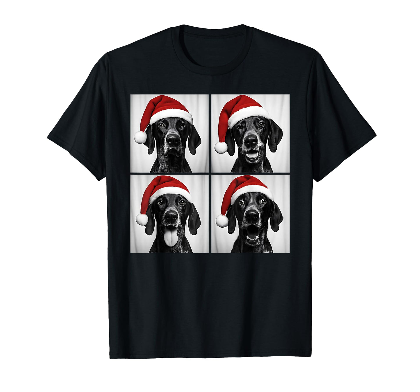 Funny Christmas German Shorthaired Pointer Santa Photo Booth T-Shirt