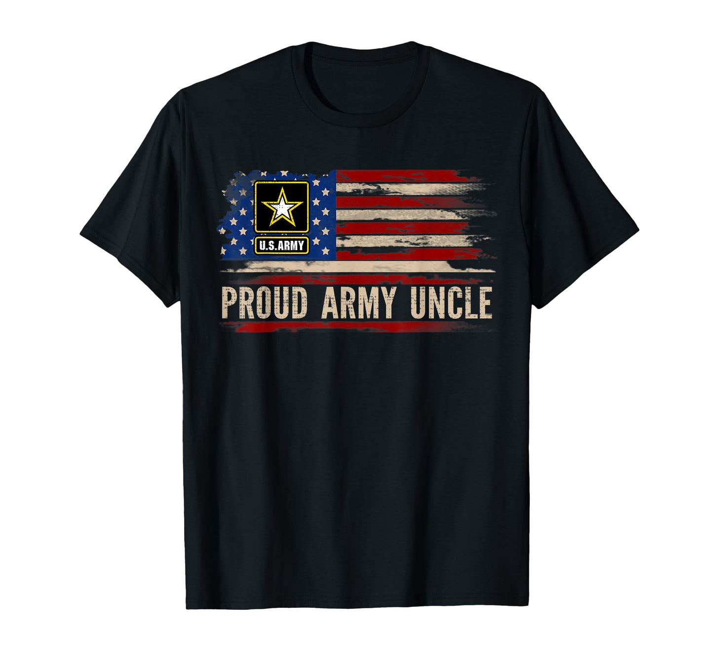 Vintage Proud Army Uncle American Flag Veteran Gift T-Shirt