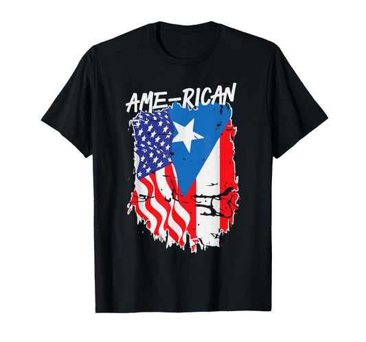 American Puerto Rican Flag Puerto Rico US America Hispanic T-Shirt