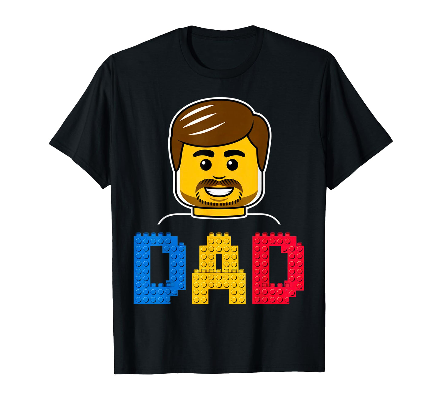 Family Dad Master Builder Building Bricks Blocks Fathers Day T-Shirt