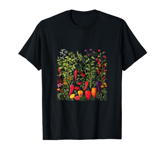 Chili Hot Pepper Plants Chillis Garden Spicy Pepper T-Shirt