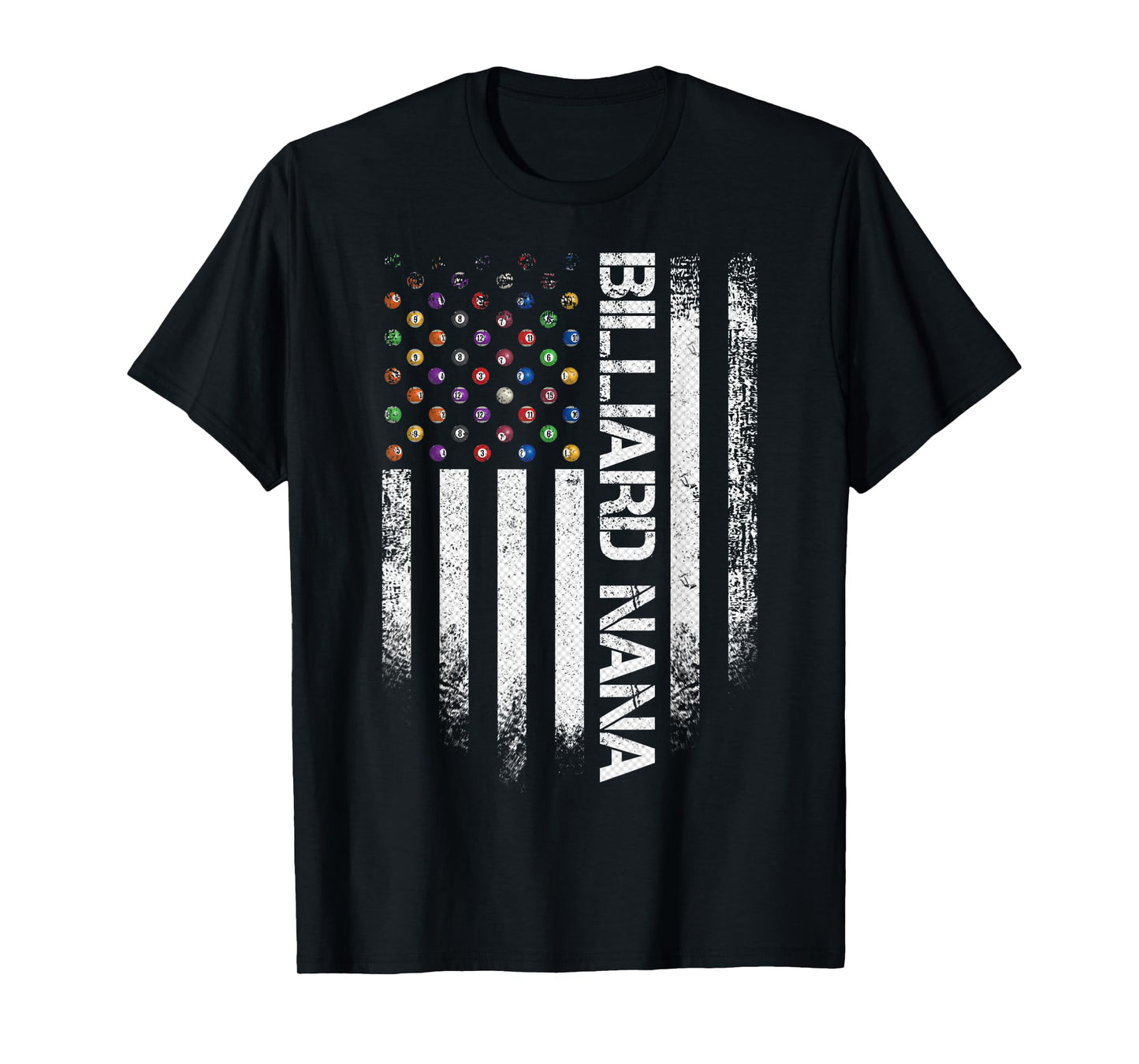 Vintage USA American Flag Proud Pool Billiard Snooker Nana T-Shirt