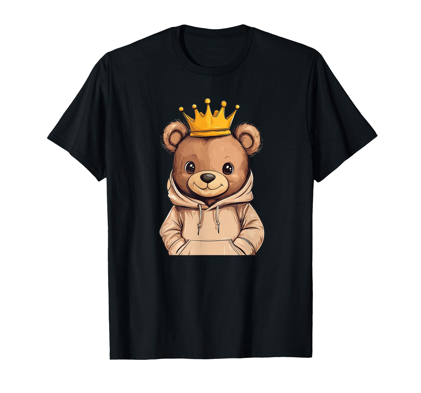 The Cool Teddy Bear King with a Royal Crown and Sweater T-Shirt