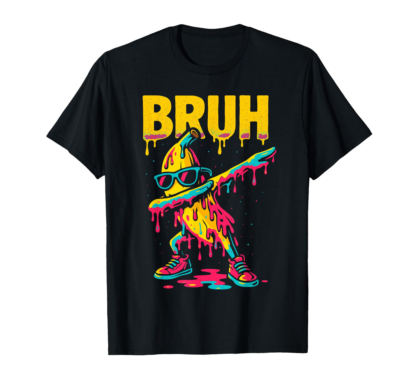 Dabbing Banana Bruh Drip Ice Cream Banana Youth Boys Kids T-Shirt