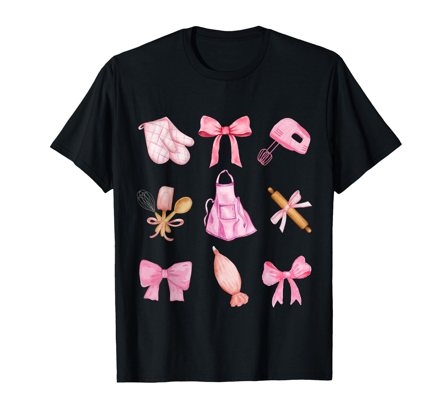 Cute Baking Pink Bow Y2k aesthetic Pink Coquette Girly Baker T-Shirt