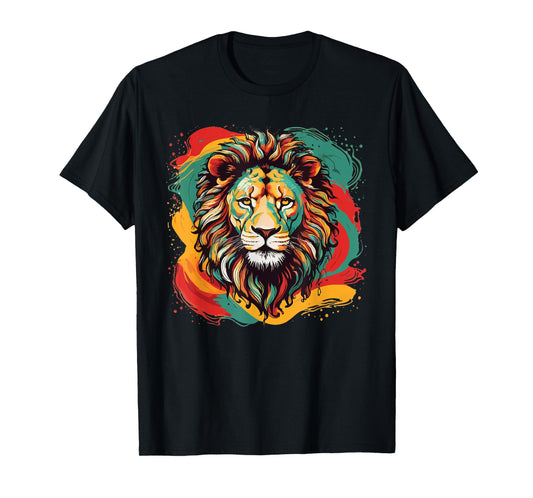 Juneteenth Cool Black History African America Flag Lion T-Shirt