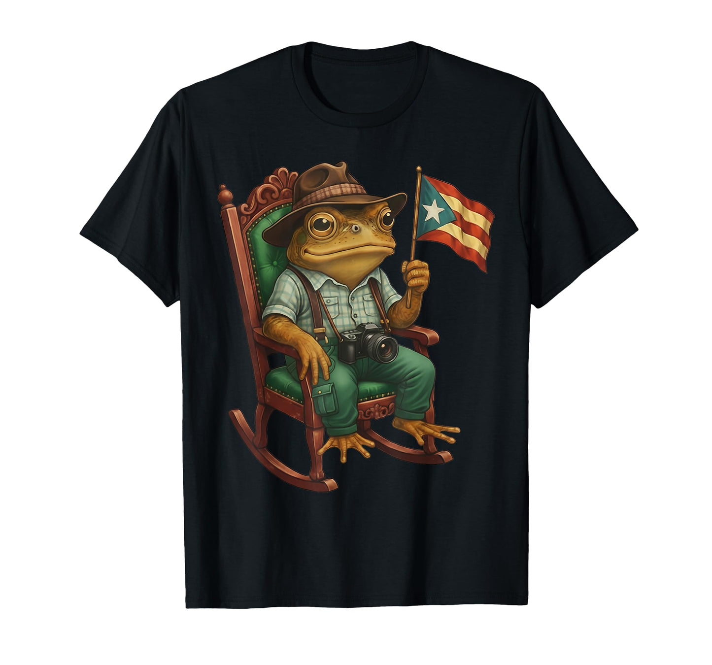 Funny Coqui Frog Puerto Rico Flag Taino Boricua Hispanic T-Shirt