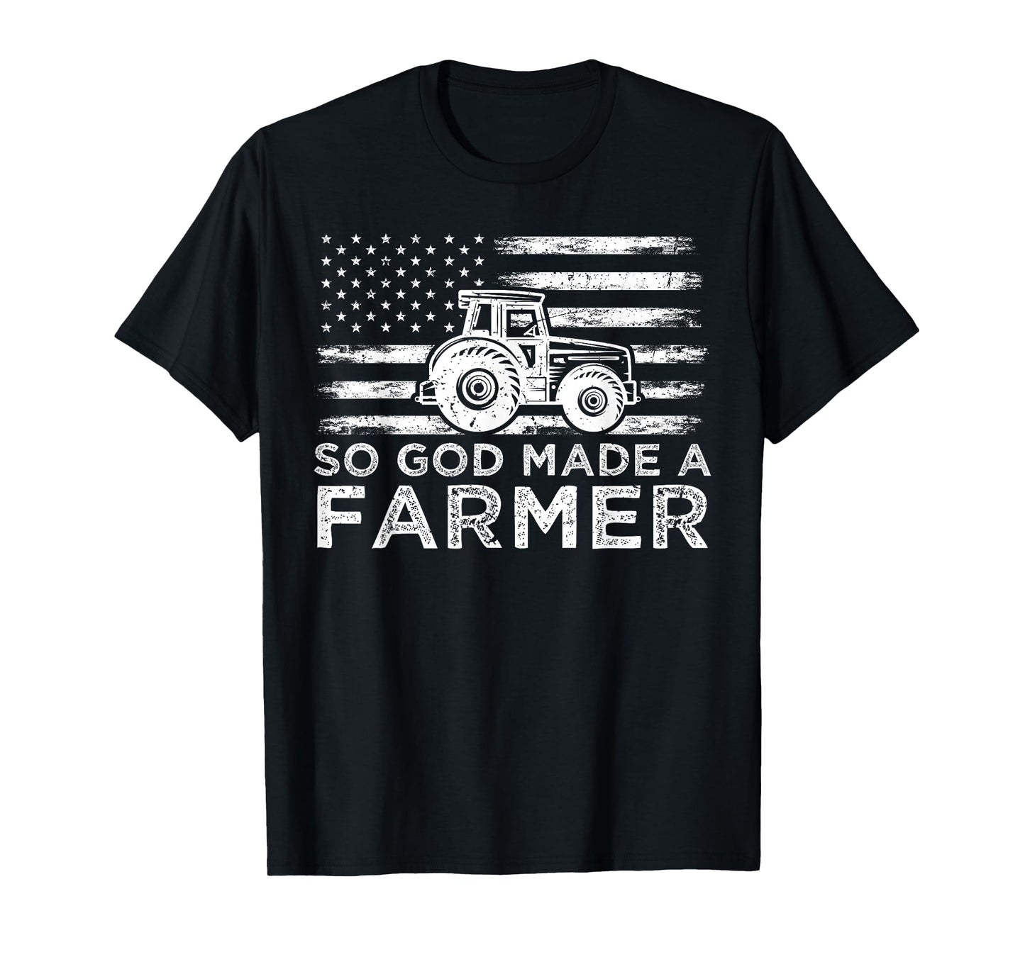 American Flag So God Made A Farmer 4th Of July T-Shirt