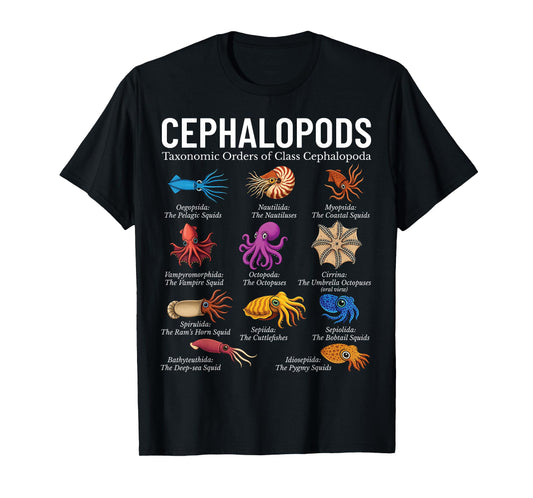 Cephalopod Orders of the Class Cephalopoda Scientific T-Shirt