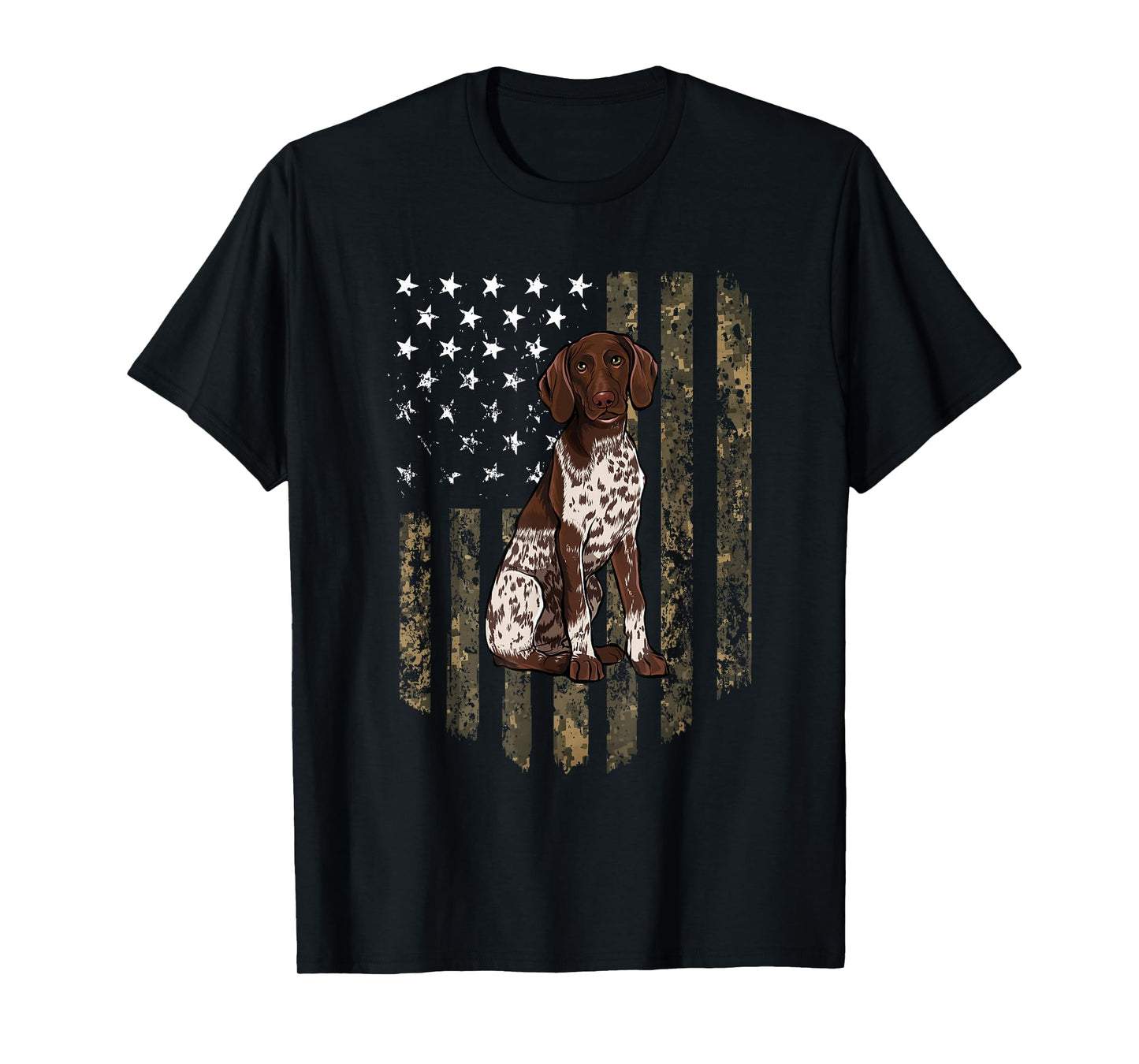 Camo American Flag German Shorthaired Pointer 4th of July T-Shirt