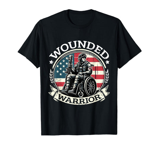 Wounded Warrior American Hero Veteran Military Support T-Shirt
