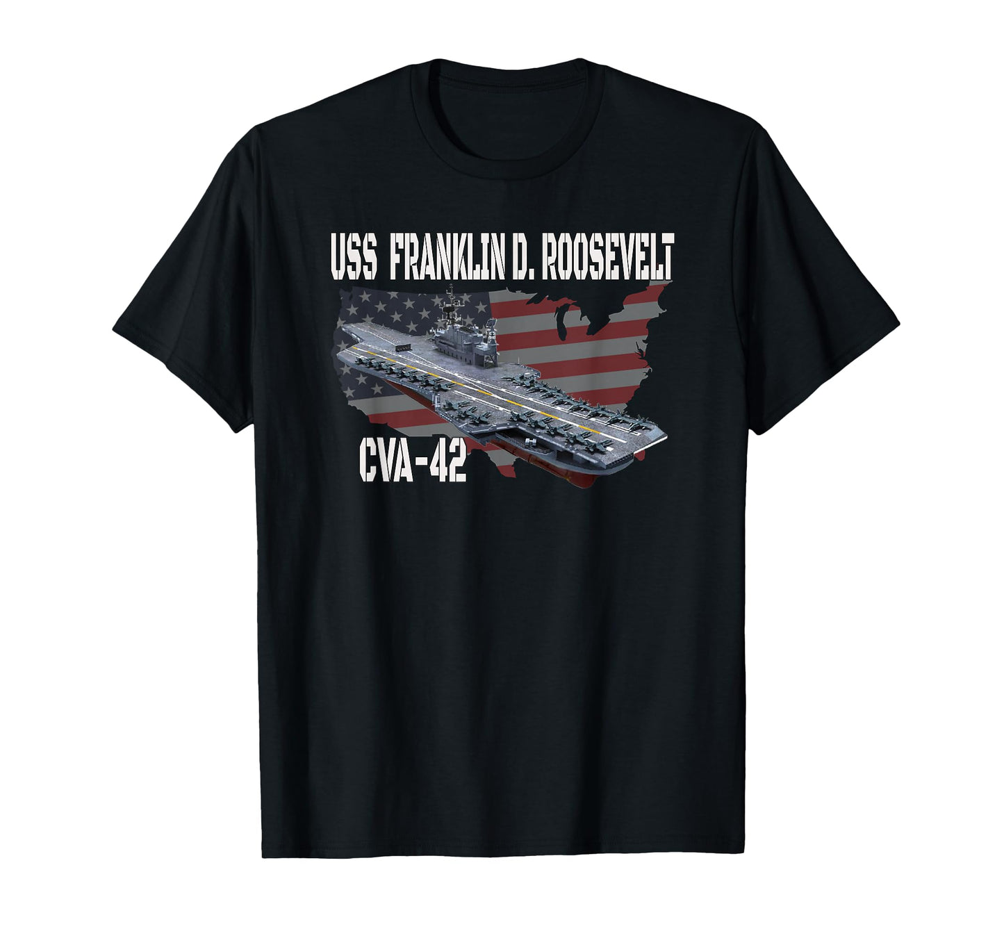 USS Franklin D. Roosevelt CVA-42 Aircraft Carrier Veterans T-Shirt