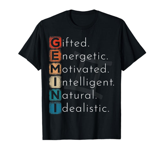 Gemini Zodiac Sign for Men Women Kids Gemini Birthday Funny T-Shirt