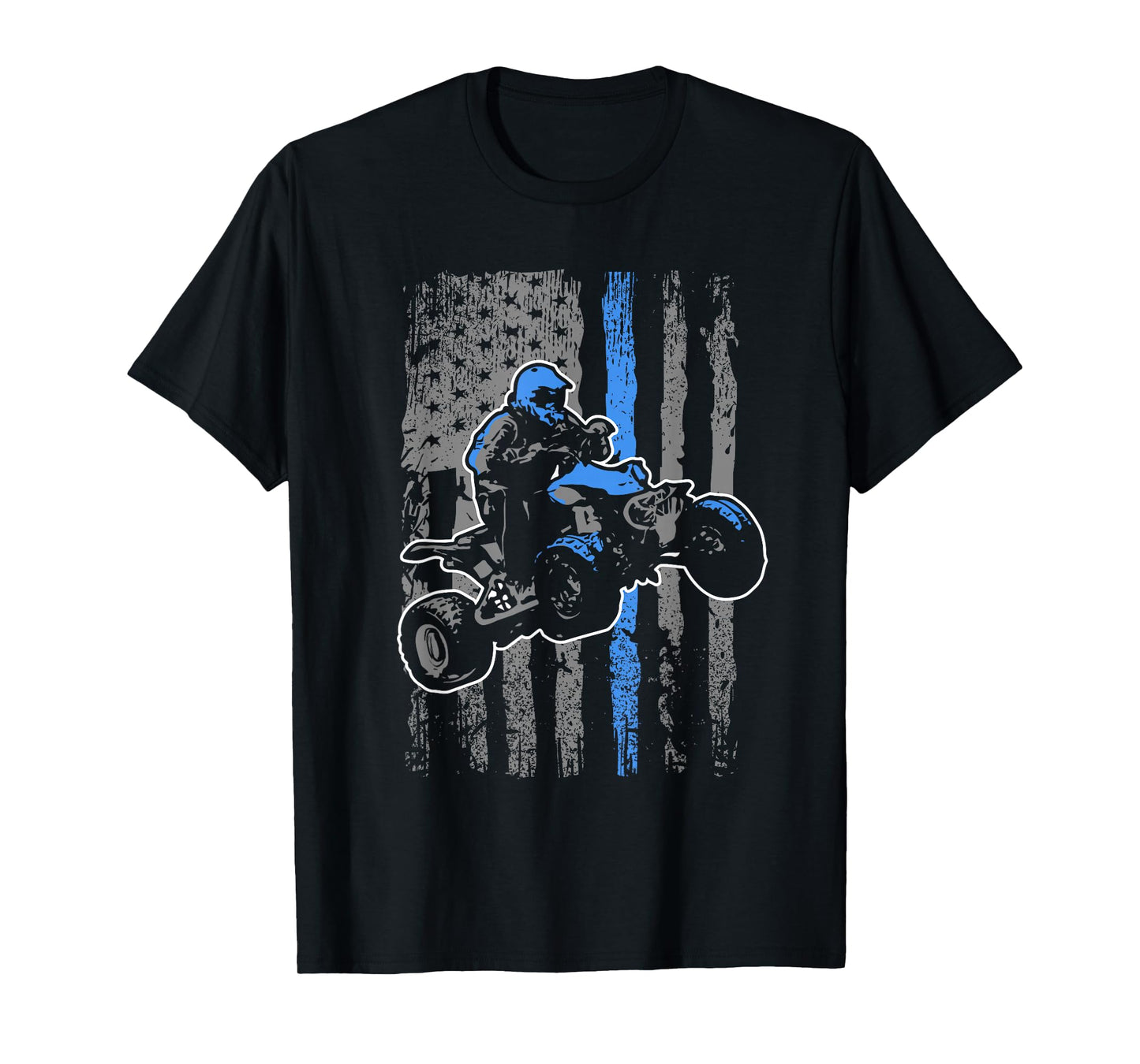 American Flag Four Wheeler Quad Men ATV Riding Gift T-Shirt Small