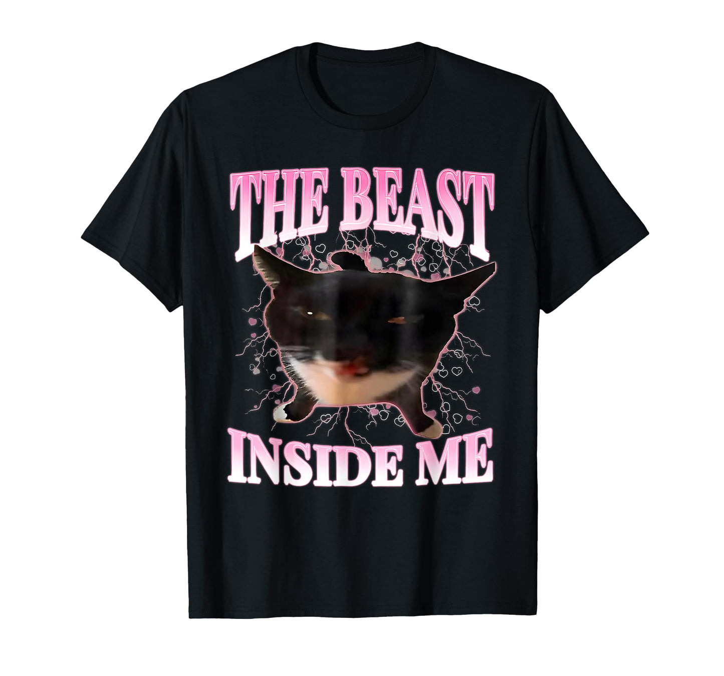 The Beast Inside Me Funny Cat Humor Cute Silly Cat Meme T-Shirt