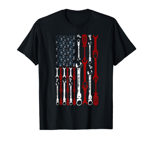 American Flag Mechanic Shirts Patriotic Mechanic USA Flag T-Shirt for Women Kids Men