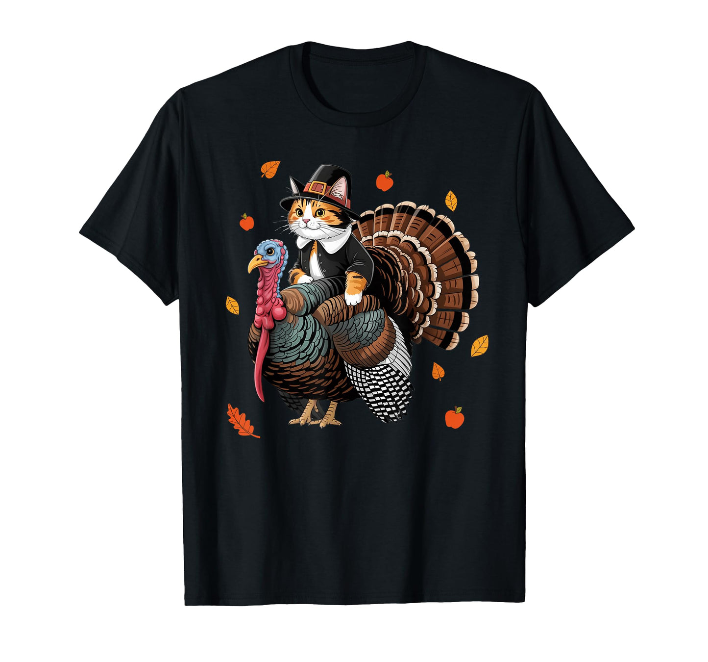 Cat Pilgrim Costume Thanksgiving Turkey Men Women Girls Kids T-Shirt