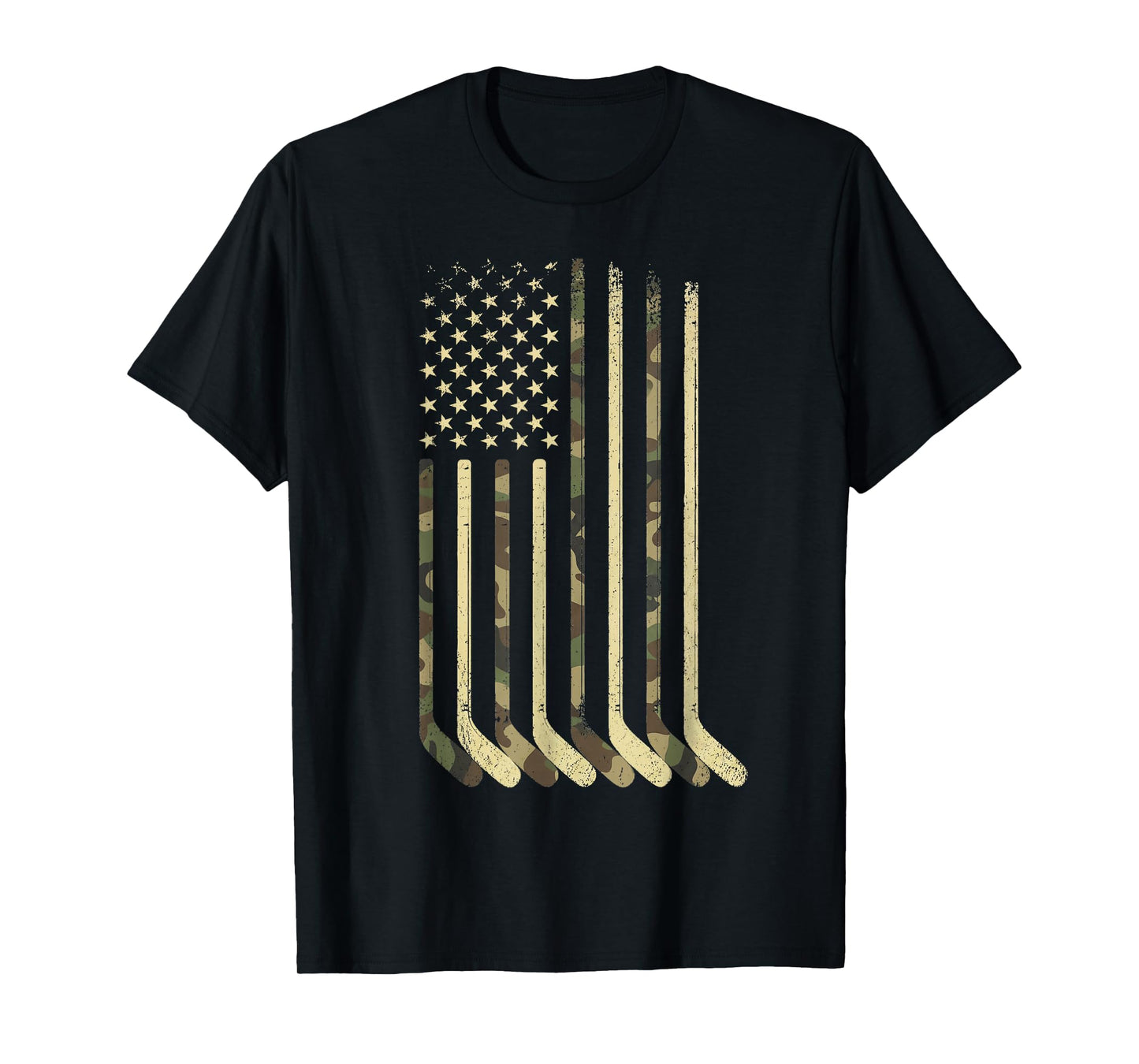 Hockey Stick Hockey American Flag Camo USA for Hockey Player T-Shirt