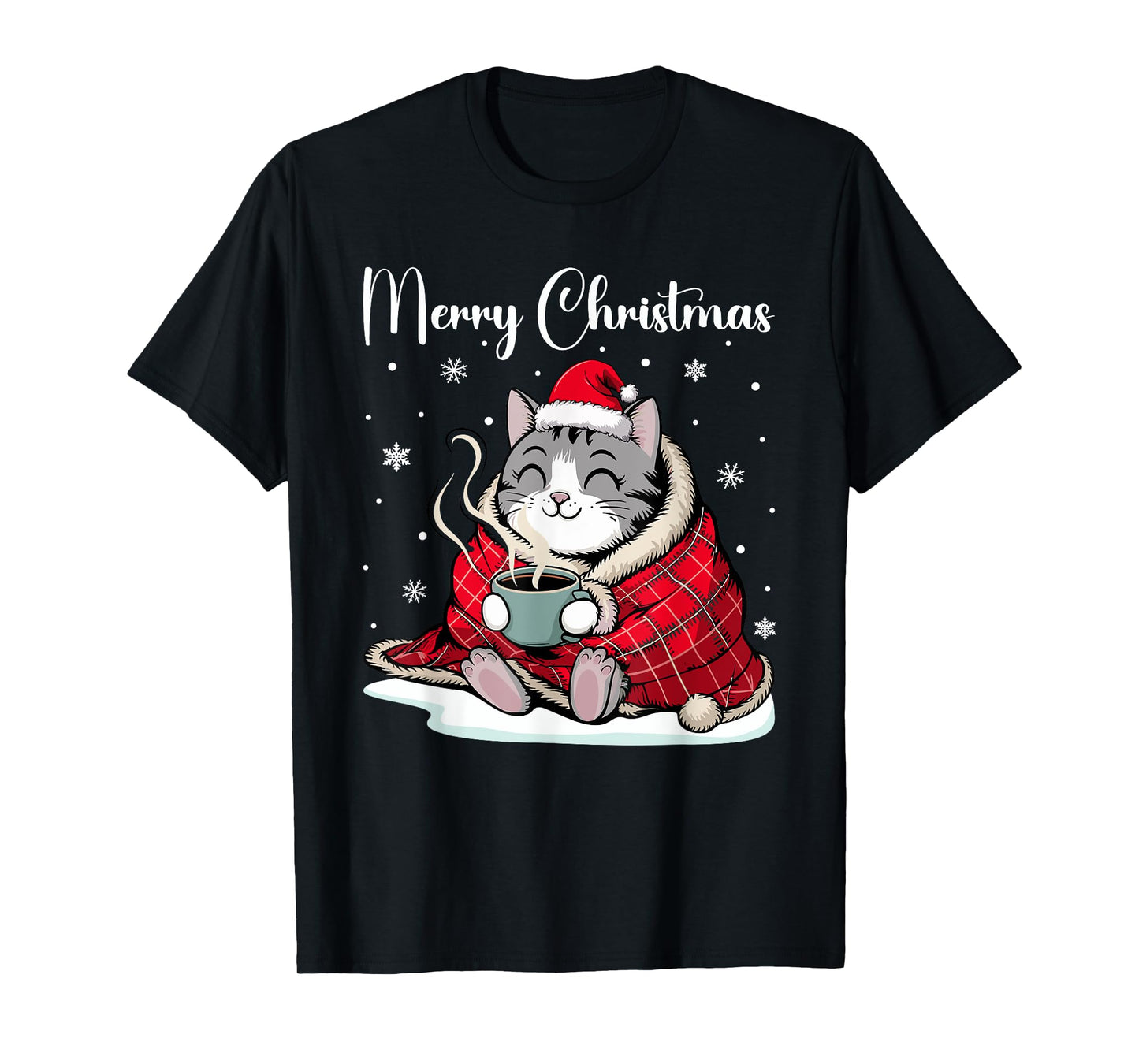Christmas Pajamas Cat Merry Catmas Xmas Outfit Funny Cat T-Shirt