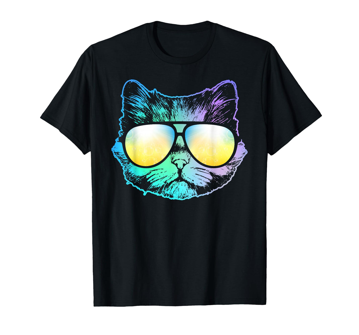 Cat Neon Face Shirt For Kitty Or Kitten Lovers Men Women Kids T-Shirt