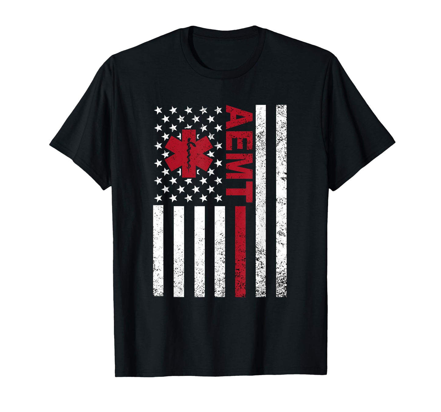 AEMT Advanced Emergency Medical Technician USA Flag T-Shirt