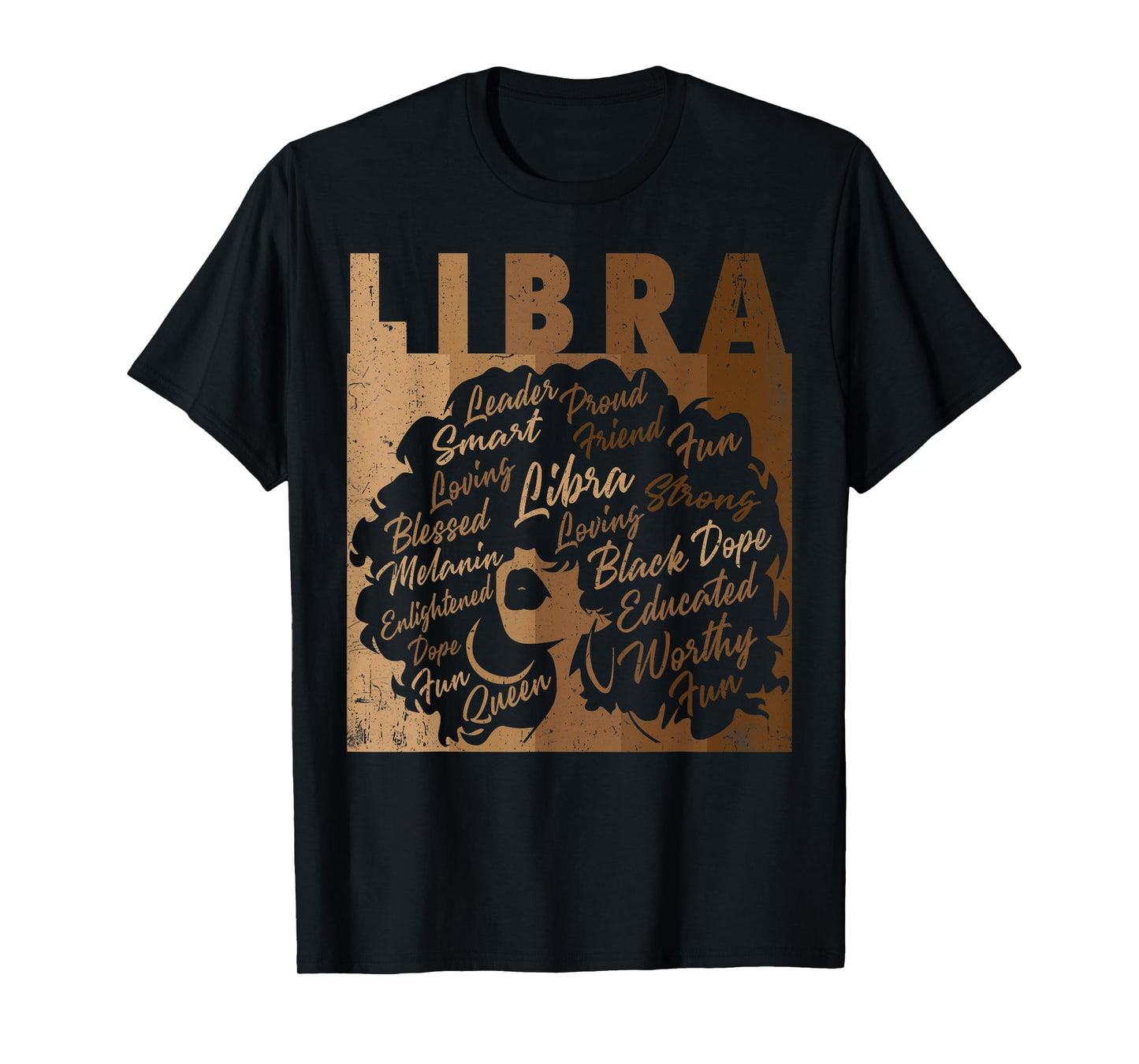Libra Girl African American Women Melanin Birthday T-Shirt