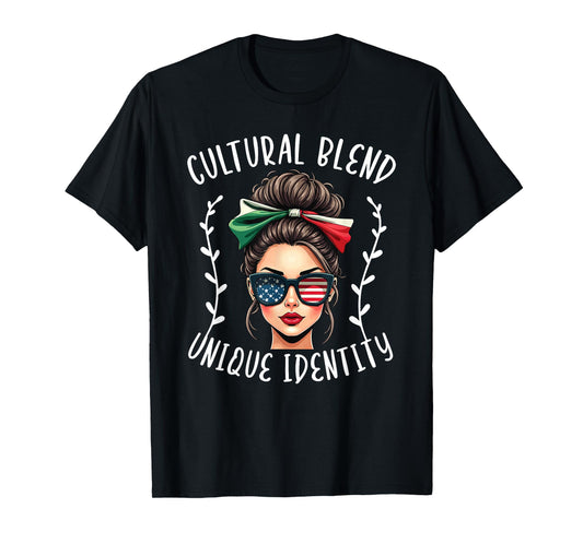 Half Mexican Half American USA Flag Mexican T-Shirt